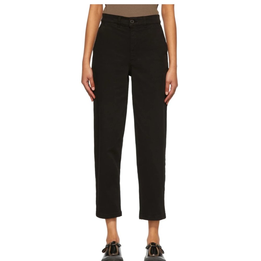 Sunspel Black Cotton Trousers